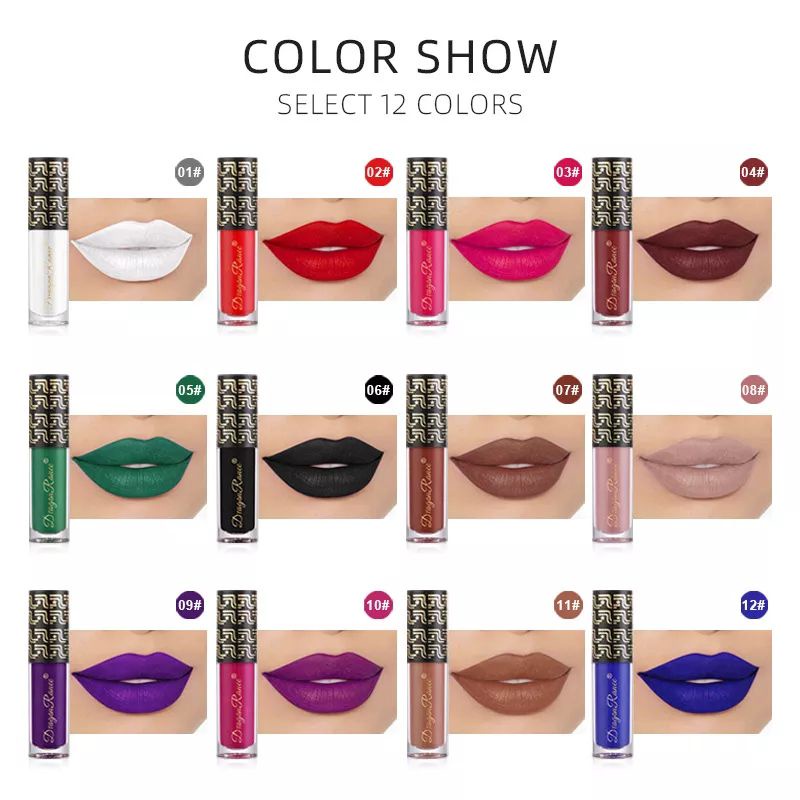 VIBELY LIPSTIK COLOR MATTE VELVET LIP GLOSS WARNA WARNI TANPA LENGKET TAHAN AIR LIPSTIK CAIR HITAM BIRU UNGU KUNING