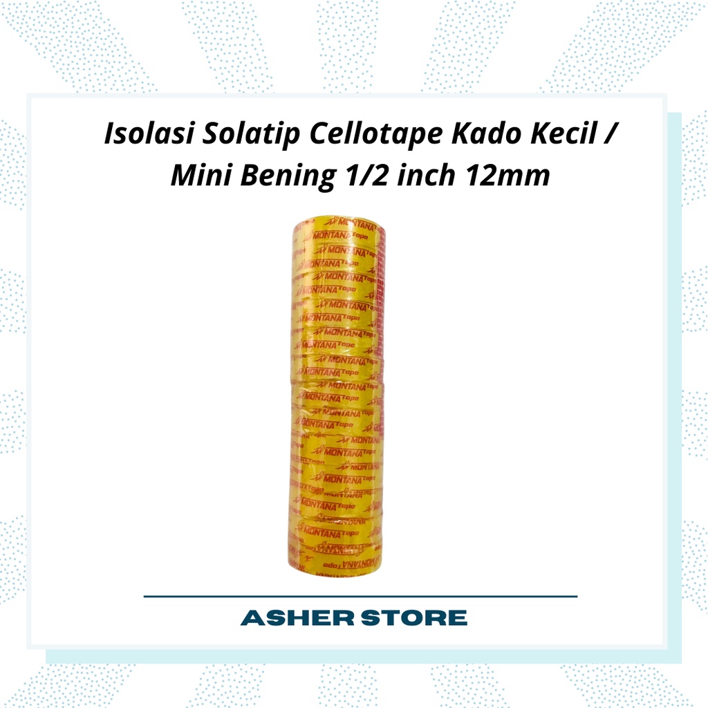 

Isolasi Solatip Cellotape Kado Kecil / Mini Bening 1/2 inch 12mm Terju
