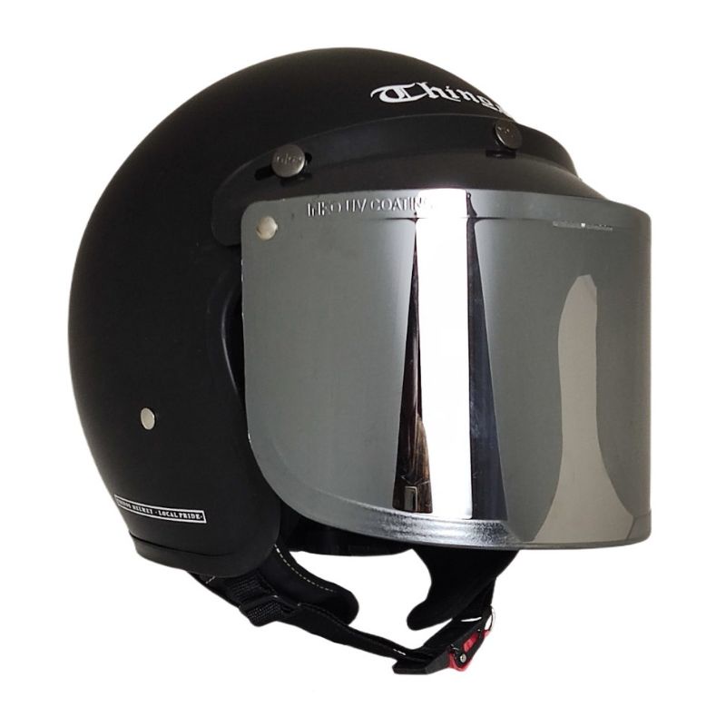 Helm Bogo Retro Marcopolo Black Doff SNI Flat Visor