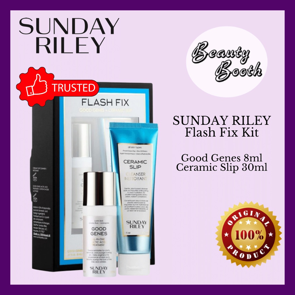 SUNDAY RILEY Flash Fix Kit (Good Genes Essence 8ml + Ceramic Slip Cleanser 30ml)