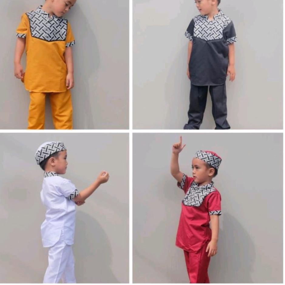 Baju koko anak laki laki terbaru 2022 setelan muslim anak laki laki koko joger anak .