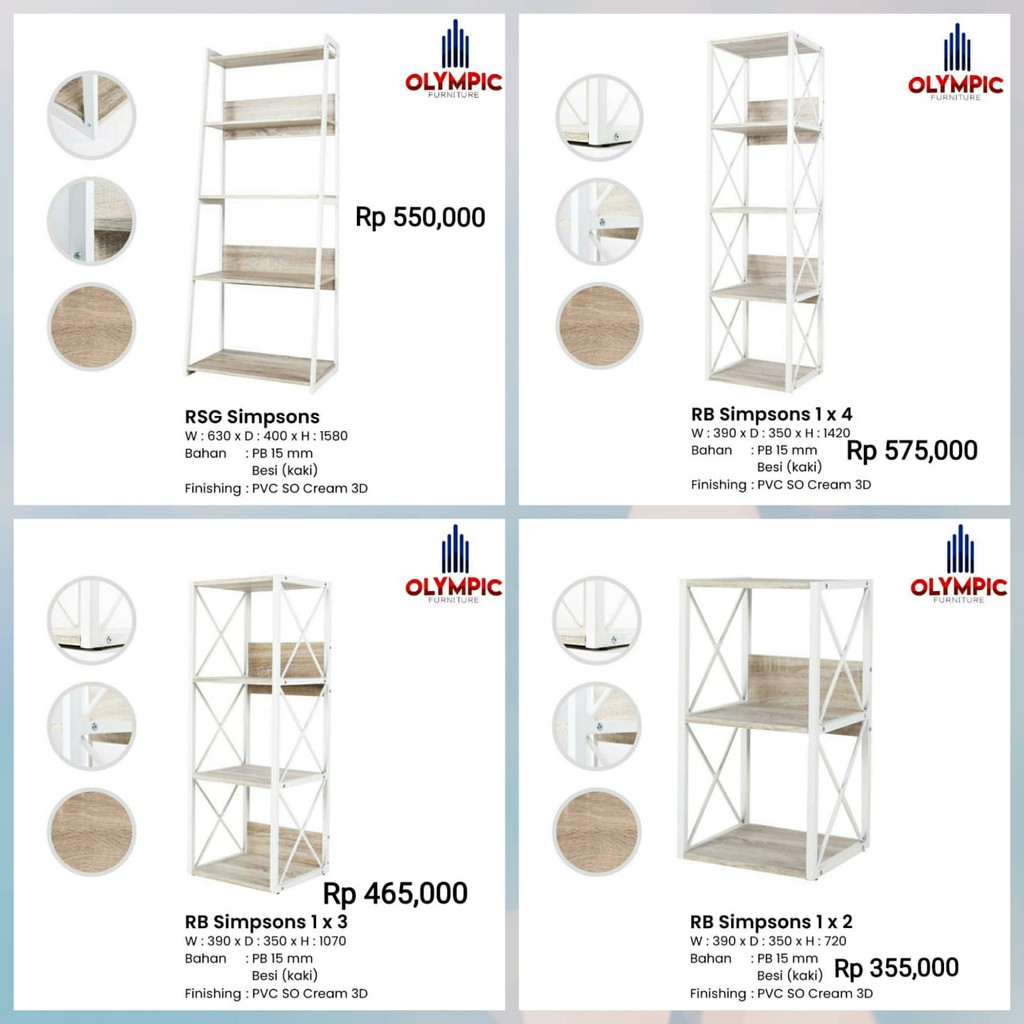 Rak Buku Susun Rangka Besi Serbaguna OLYMPIC