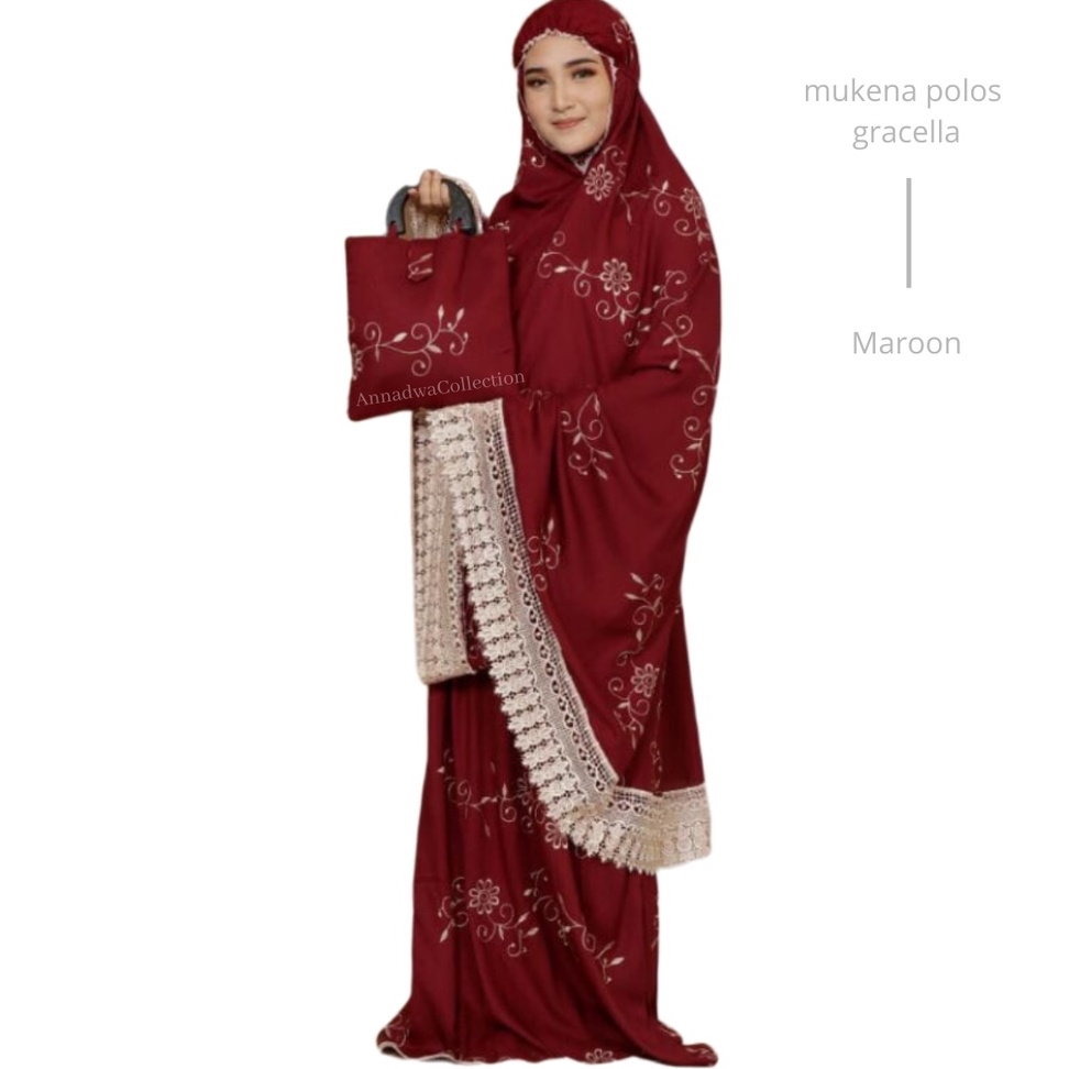 Mukena Dewasa Rayon Gracella Teratai Full Bordir