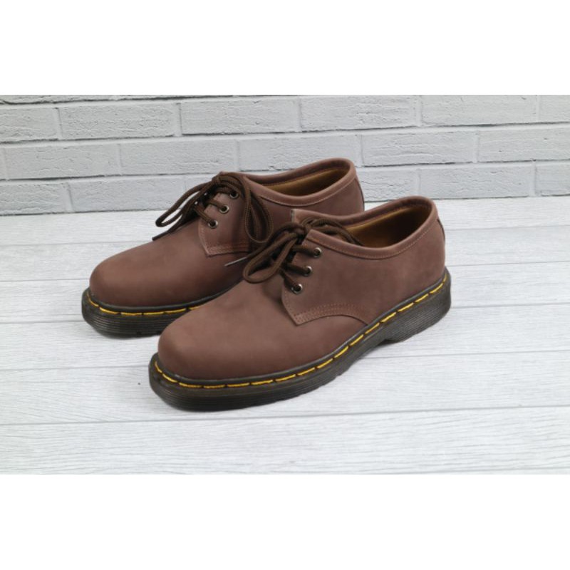 Sepatu kulit asli Flavio Boston model dokmart low pendek kulit Crazy horse