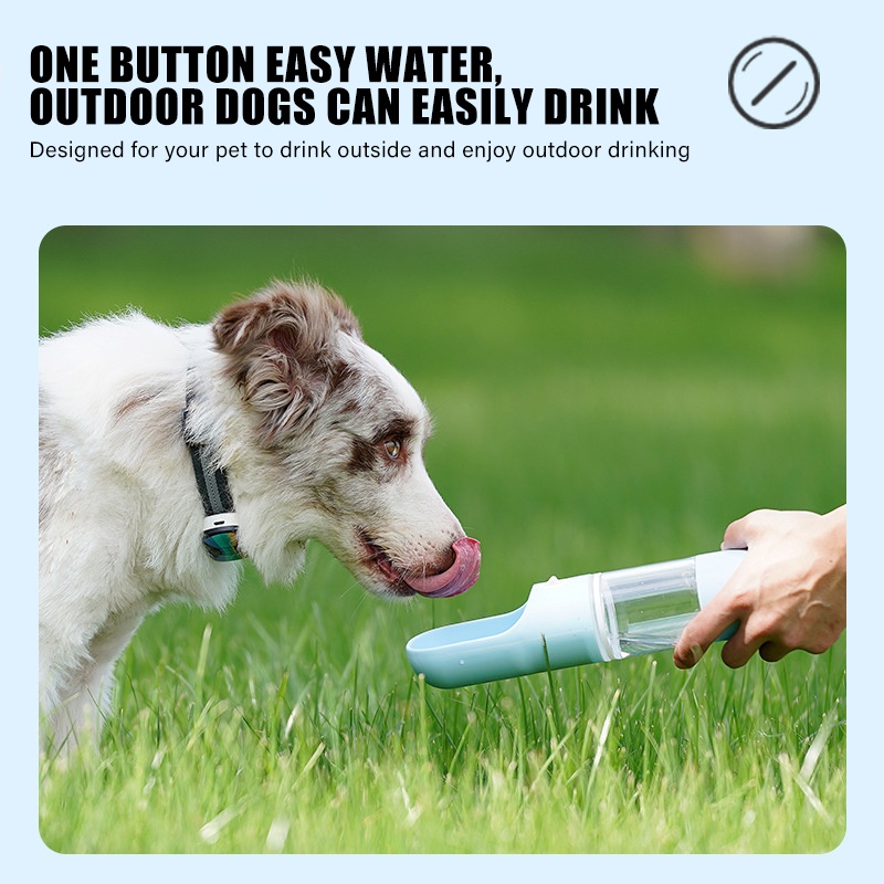 【Yayapet】250ml+200ml 2 in 1 Pet Travel Water Bottle Botol Minum Anjing Dan Kucing Portable Untuk Travel