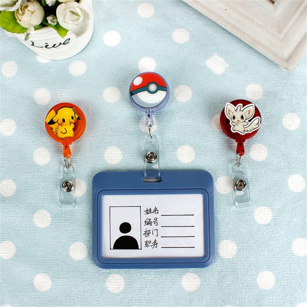 Mxbeauty Retractable Badge Reel Kantor Kartun Pikachu Name Tag ID Card Klip Pokemon Go Badge Holder