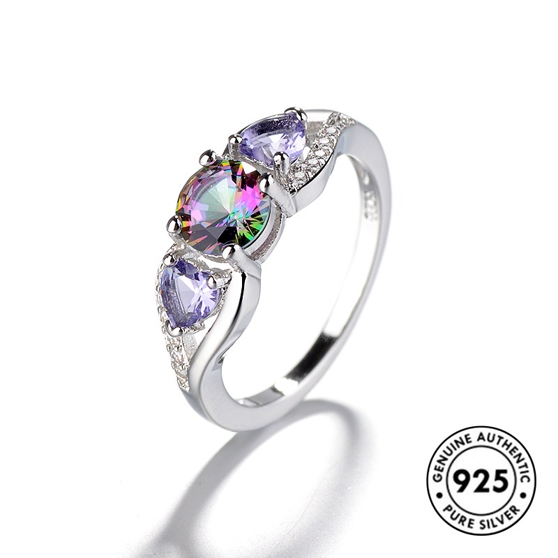 Cincin S925 Silver Warna Pelangi