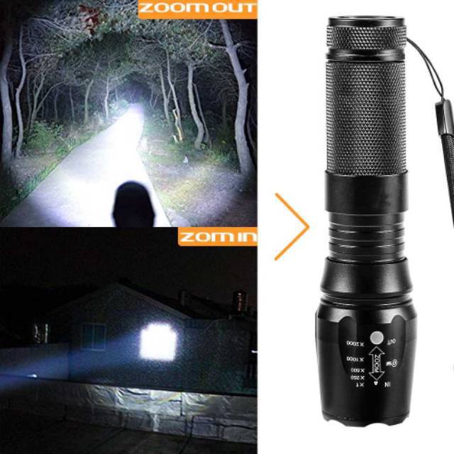 senter XML-T6 Taffled E97 Super terang + charger + baterai + box