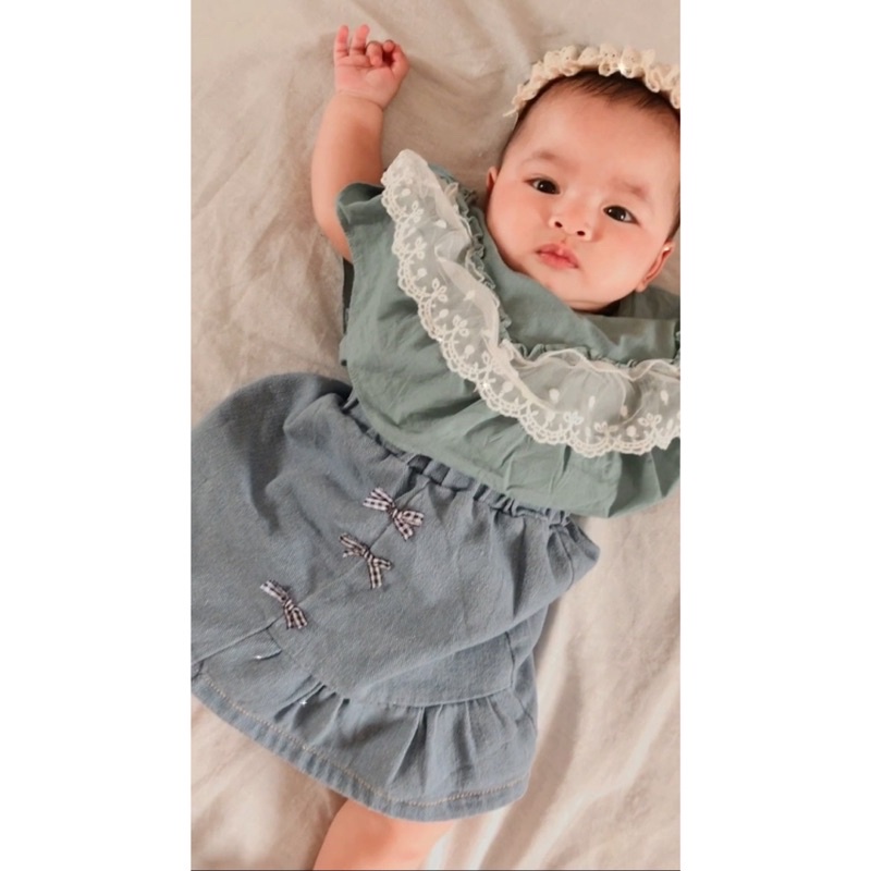 ASLI IMPORT PREMIUM SET ARA Meghan Dress TERMURAH LUCU ANAK Bayi PEREMPUAN CEWEK