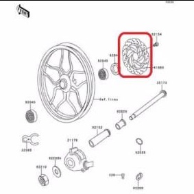 Piringan cakram disk depan Pulsar ns 200 original Kawasaki 41080-E003