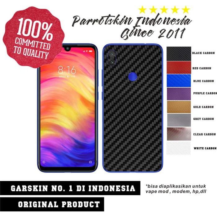 Xiaomi Redmi Note 7 / Note 7 Pro Skin Carbon Back Garskin Anti Gores