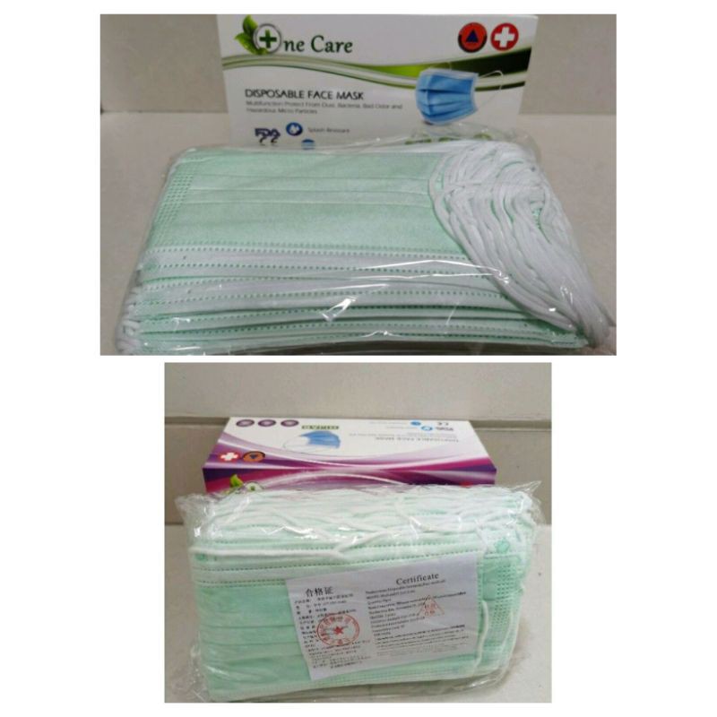 Masker medis 3ply 1box isi 50pcs by one care