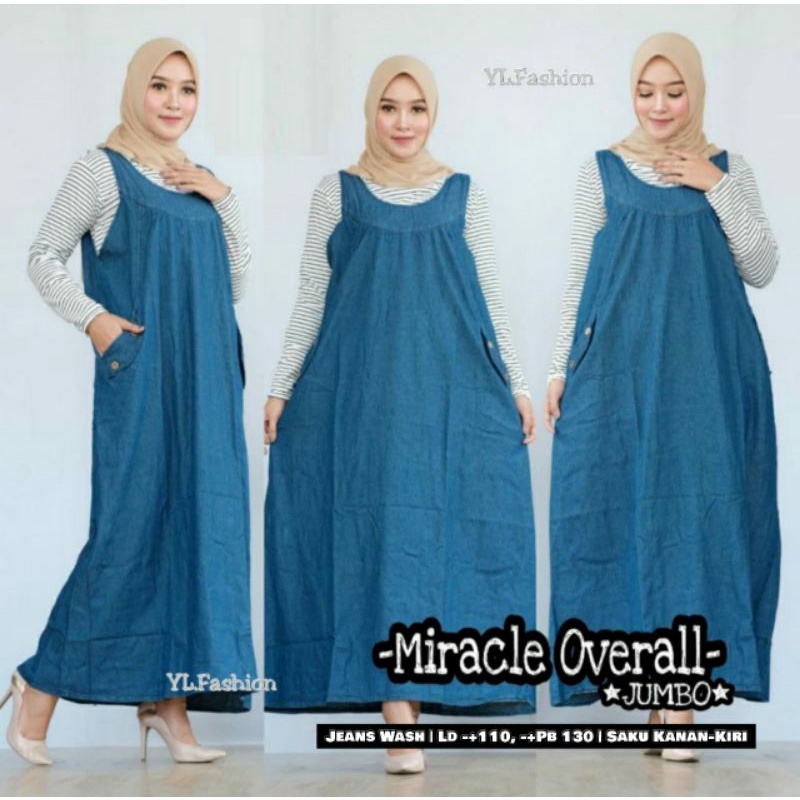 MIRACLE OVERALL OVERALL JEANS OVERALL DENIM overall gamis overall hijab