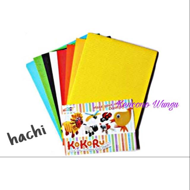 

Kokoru Paper Hachi Hachiro warna terang 8 sheets size A4 21 x 29.7 cm