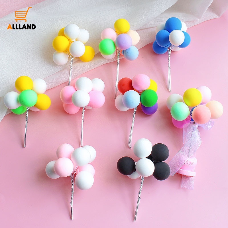 8pcs / Set Topper Kue Bentuk Balon Warna-Warni Untuk Dekorasi Pesta Ulang Tahun