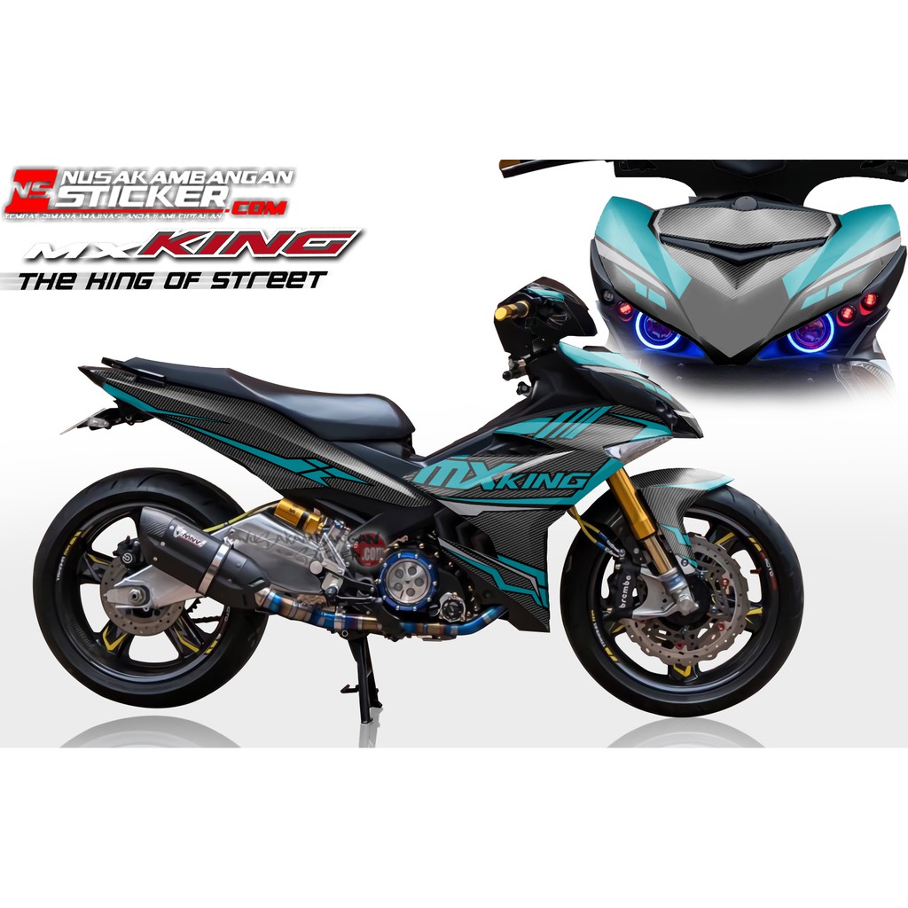 Decal Stiker MX King KARBON GRAFIS BIRU TOSCA