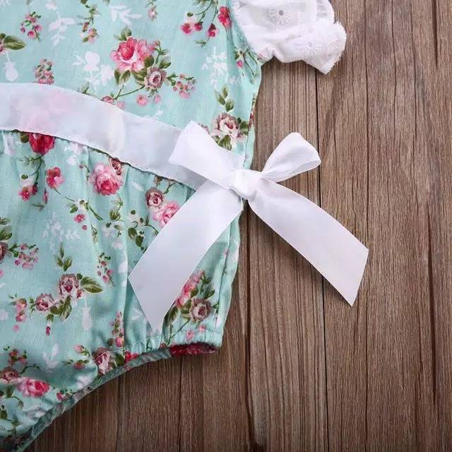 ROMPER BAYI GREEN FLOWER JUMPER BAYI ROMPER BAYI BAJU BAYI LUCU BAJU ANAK JUMPER ANAK