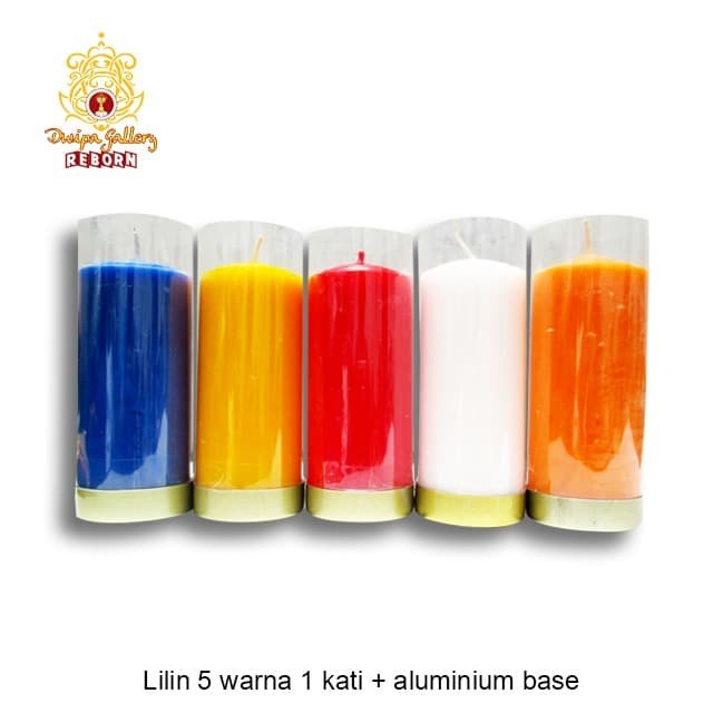 Lilin/Candle Pilar Puja Sembahyang Lotus 1 Kati 5 Warna