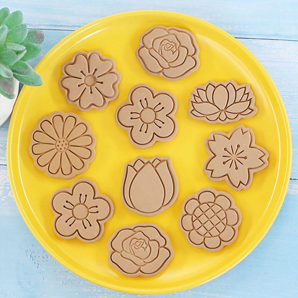 Solighter 8Pcs/set Cetakan Kue Kering DIY Mold 3D Cetakan Kue Plastik