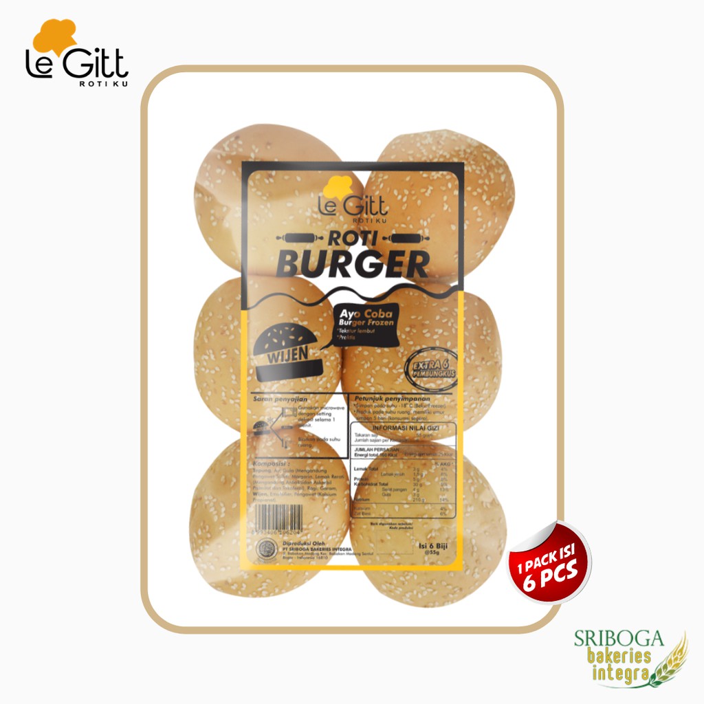 

Le Gitt Roti Burger Wijen 6 Pcs