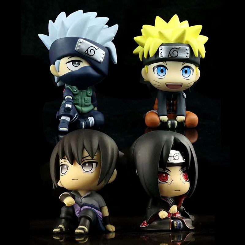 Q Ver. 8cm Naruto Look Up Anime Hatake Kakashi Uzumaki Itachi PVC Action Figure Car Decor