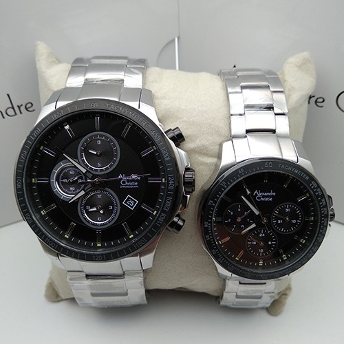 Jam Tangan Wanita Alexandre Christie Ac 6352 Silver Black Original