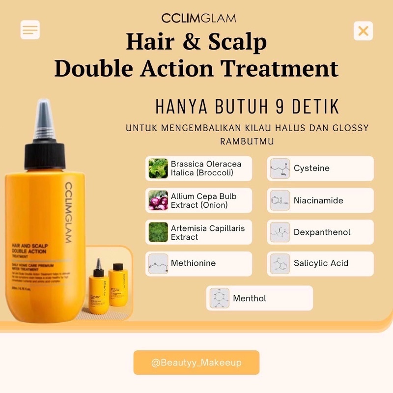 CCLIMGLAM HAIR &amp;SCALP DOUBLE ACTION TREATMENT