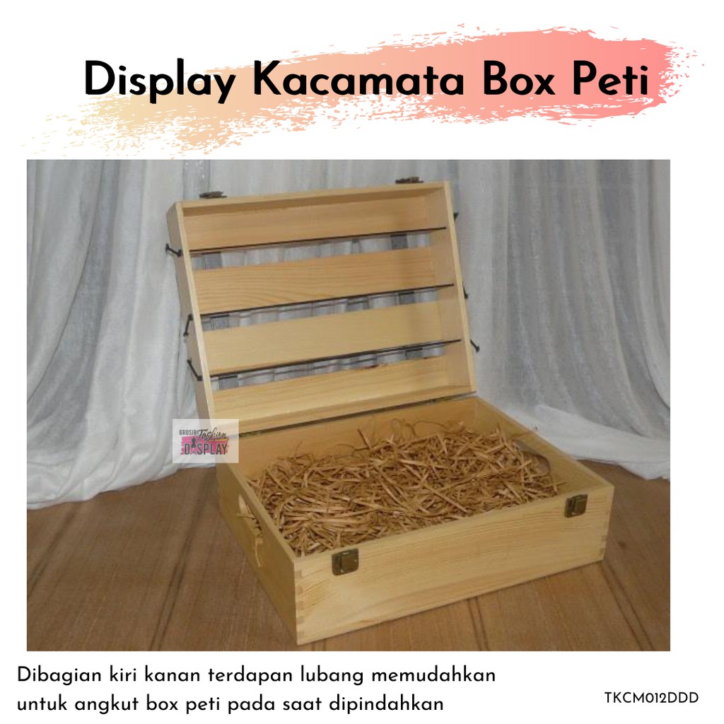 Display Kacamata Box Kotak Peti Premium Kayu Stand Kacamata Branded Pria dan Wanita Murah (BH)