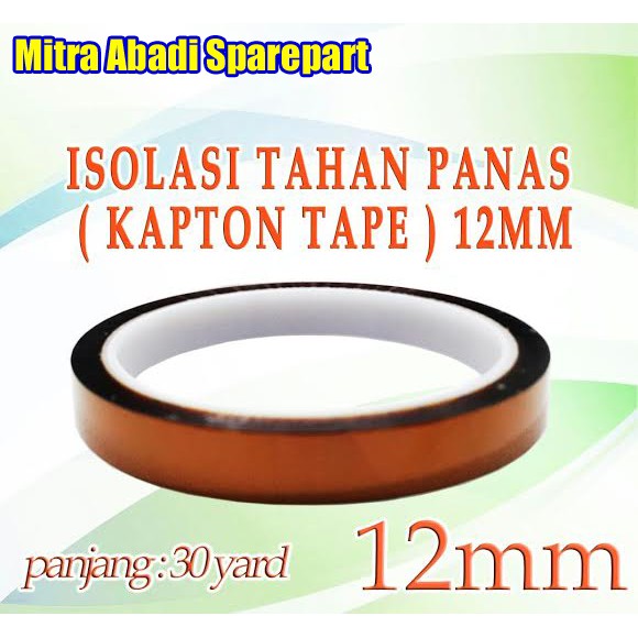 

Isolasi Tahan Panas / Polyimide Tape / Kapton Tape 12mm 30 yard