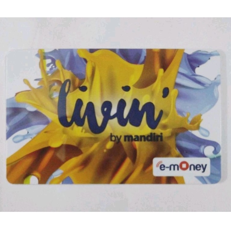 eMoney Mandiri LIVIN Yellow Blue edition ORI /Like eTOLL Tapcash Flazz or Brizzi