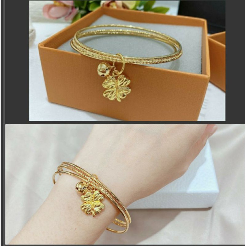 Gelang Titanium Asli keroncong Gold Premium Quality Anti Karat Bracelet Stainless Steel Ori 1121