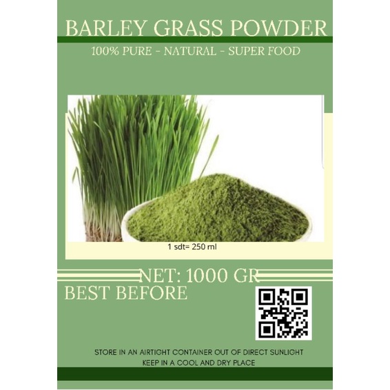 

BARLEY GRASS PURE POWDER NET 1000 GR