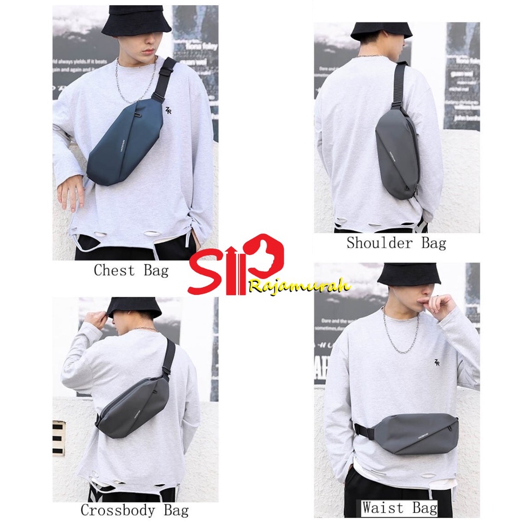 Tas Selempang Import Anti Air Waistbag Pria Waterproof Haoshuai Original 1120