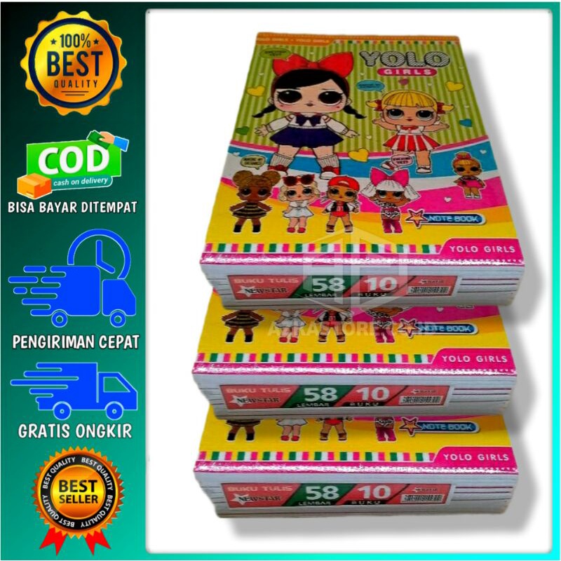 

Buku Tulis Isi 58 Lembar 1 Pak Isi 10Pcs/Buku Tulis Newstar Yolo Girl/Buku Sekolah/Buku Tulis Anak/Buku Tulis Sd Smp Sma