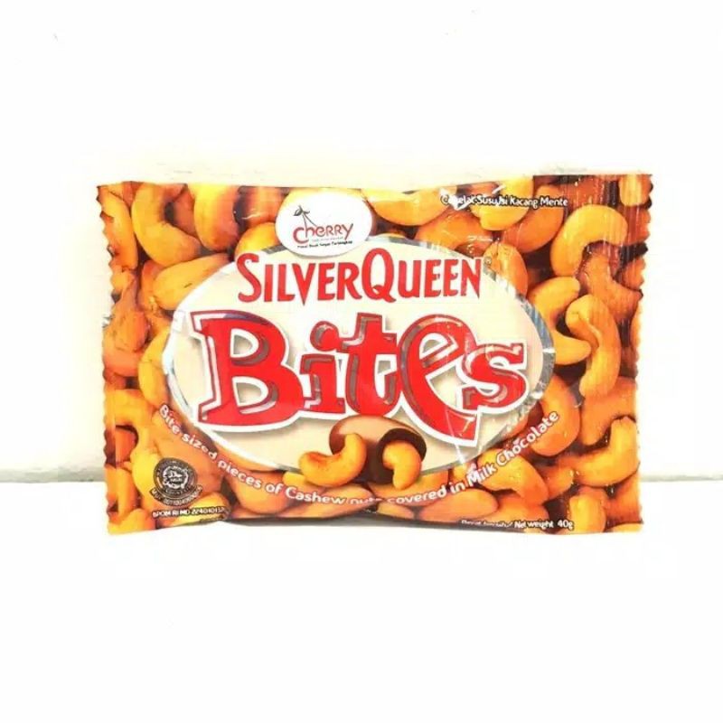 

SILVERQUEEN BITES CASHEW NUTS 45 GR COKLAT KACANG METE MEDE