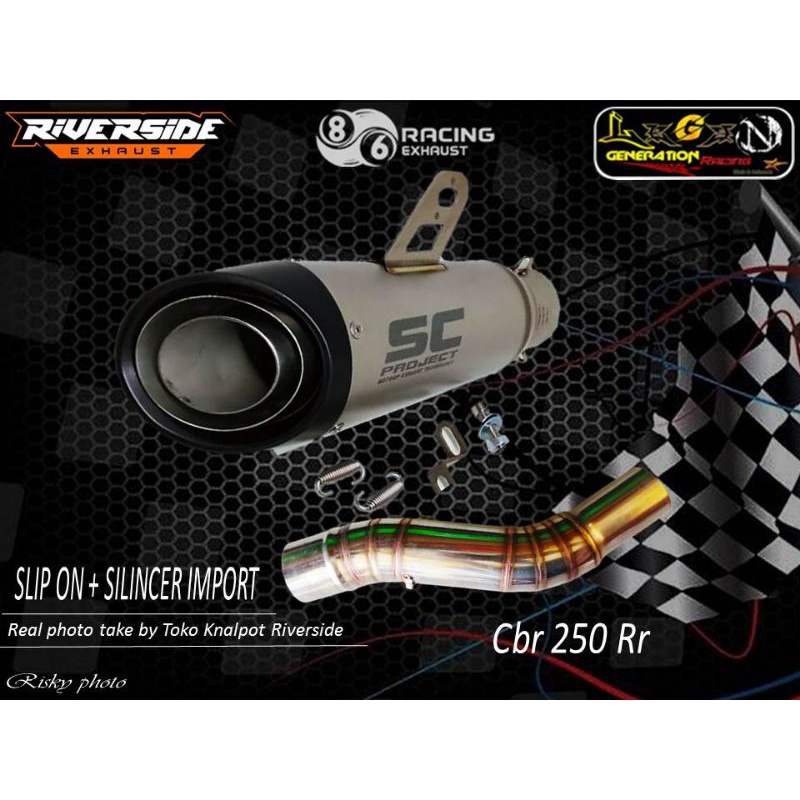 SILINCER / SILINSER SC PROJECT S1 SUNBLAS KNALPOT IMPORT [ ORIGINAL ] PLUS SLIP ON NINJA250FI NINJAN