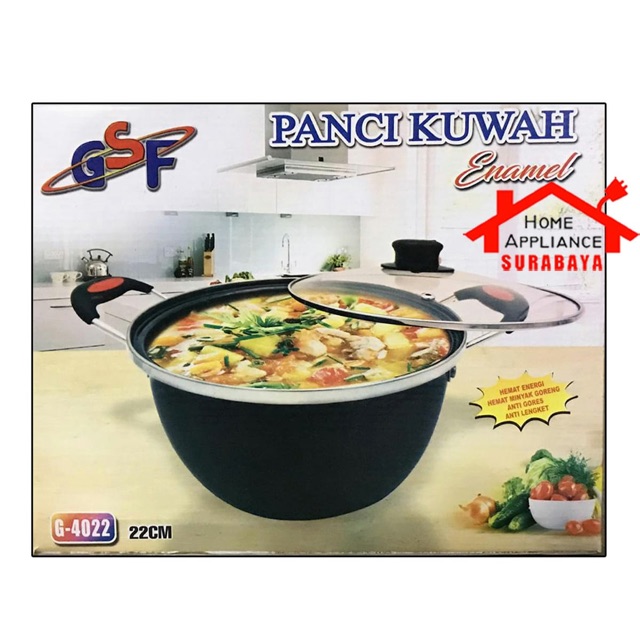 Panci Kuah Panci Goreng Enamel Serbaguna 22 CM GSF 4022 / G-4022 - AXLO A-922