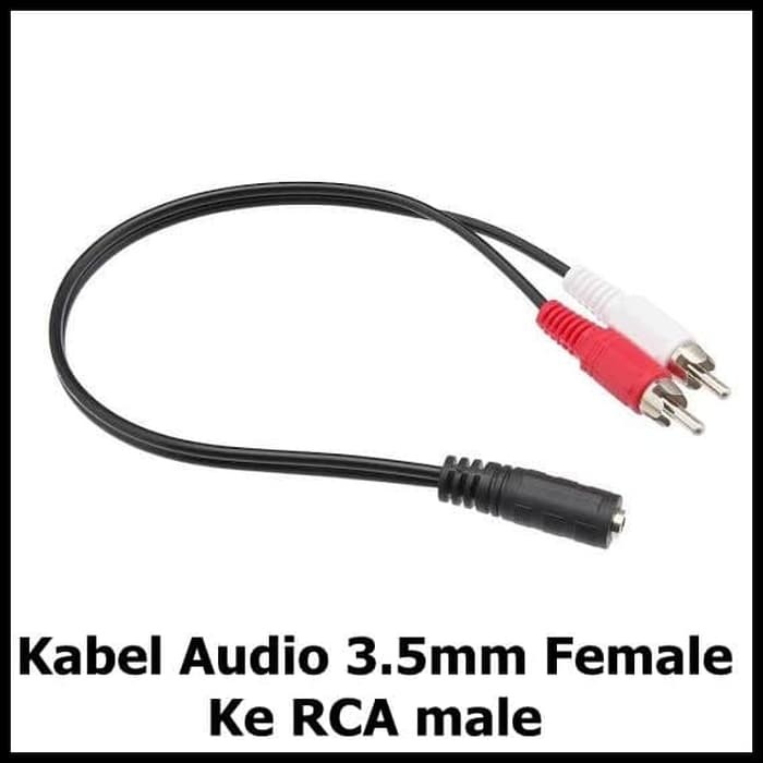 Kabel Adapter Audio 3.5mm Female ke RCA Male HiFi 25cm