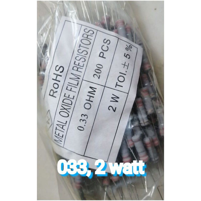 RESISTOR, 033,ohm, 2 WAT