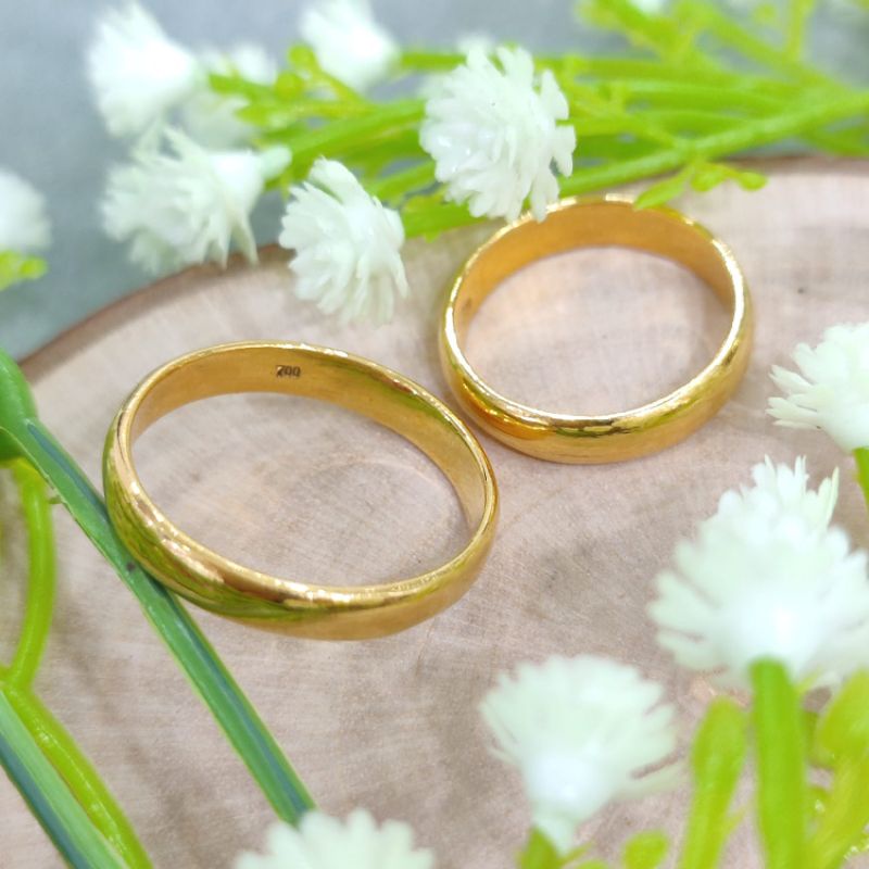 cincin tunangan belah rotan 700 16k polos simple cincin kawin