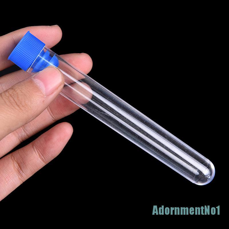 [AdornmentNo1]10pcs 15x100mm Clear Plastic Test Tubes Hard Plastic Test Tube With Wing Plug