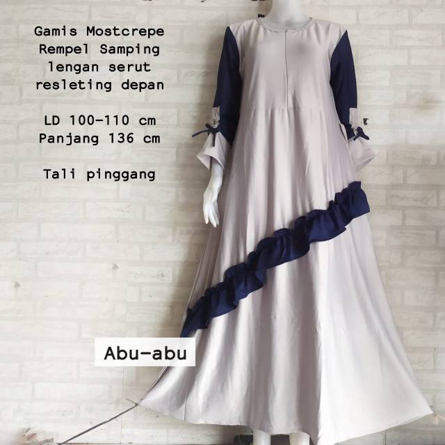 GAMIS MOSTCREPE POLOS, KANCING & KOMBINASI REMPEL