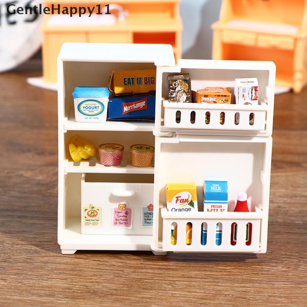 Gentlehappy 16Pcs / Set Mainan Miniatur Freezer Kulkas Skala 1: 12 Warna Putih Untuk Dekorasi Rumah Boneka