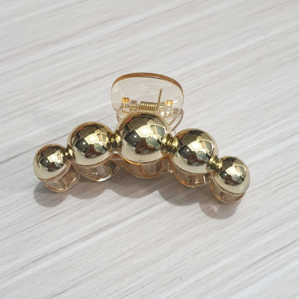 Jepitan Jepit Rambut Salon Korea 8.5cm Jumbo Besar warna Emas Gold Jedai Mutiara Jumbo Gold Pearl Hair Claw Clips