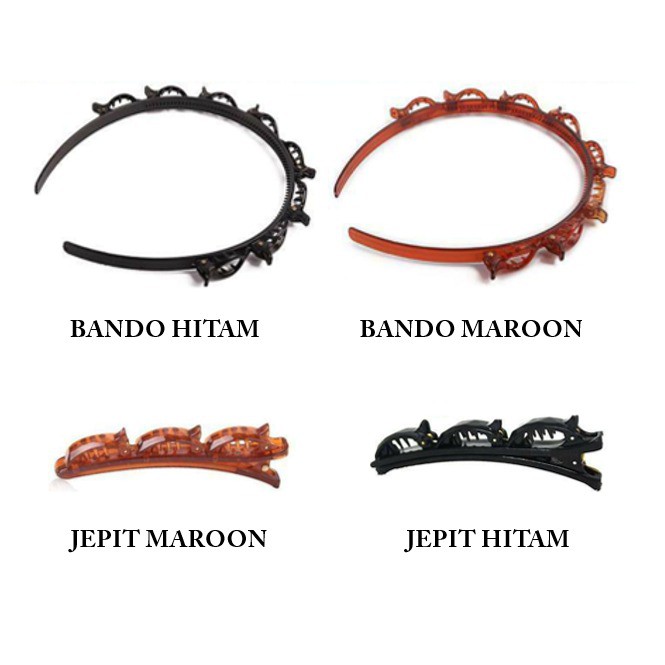 Grosir - B758 Bando Jepit Multi Layer Double Bangs / Hairstyle Hairpin / Jepit Rambut / Headband