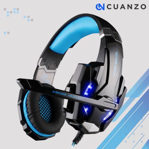 G9000 Gaming Headset Twisted with LED Light / Headseat Headset Hedset Henset Hensed Headphone Hansfree Handsfree Game Gamer Gamers Gaming Bando  Hp Laptop Leptop Pc Komputer Mic LED Full Bass Super Bass Kabel Lucu Keren Import Murah Original