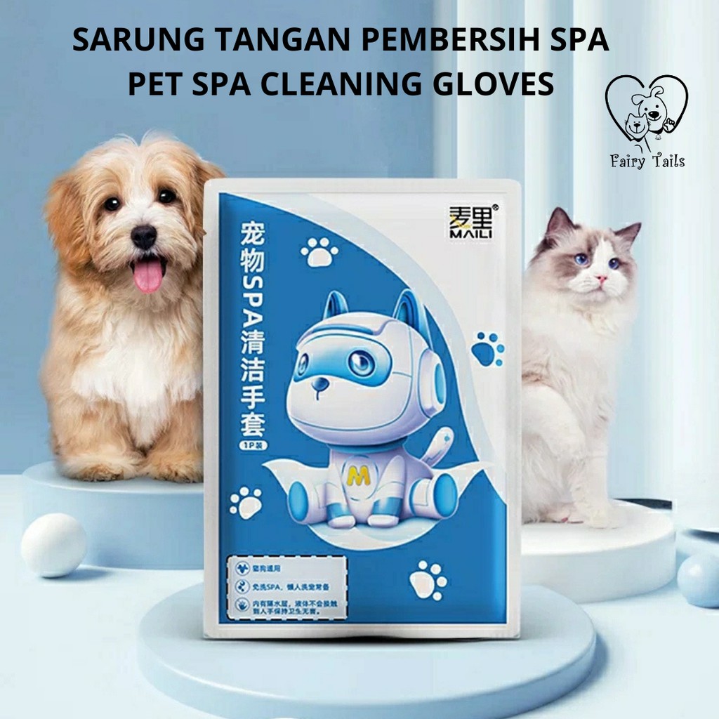 Sarung Tangan Pembersih Spa / Tissue Tisu Basah Untuk Anjing dan Kucing Tanpa Mandi / Pet Spa Cleaning Gloves Grooming Perawatan dan Kebersihan Anabul