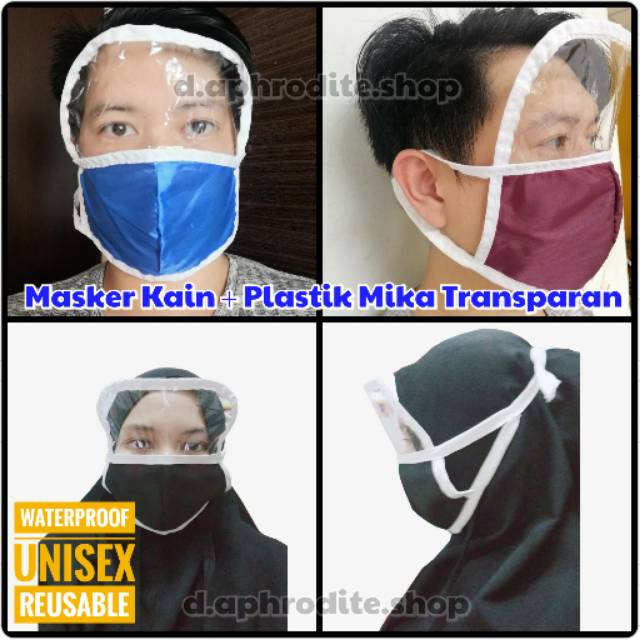  MASKER  KAIN MASKER  MIKA TRANSPARAN  FACE SHIELD PELINDUNG 