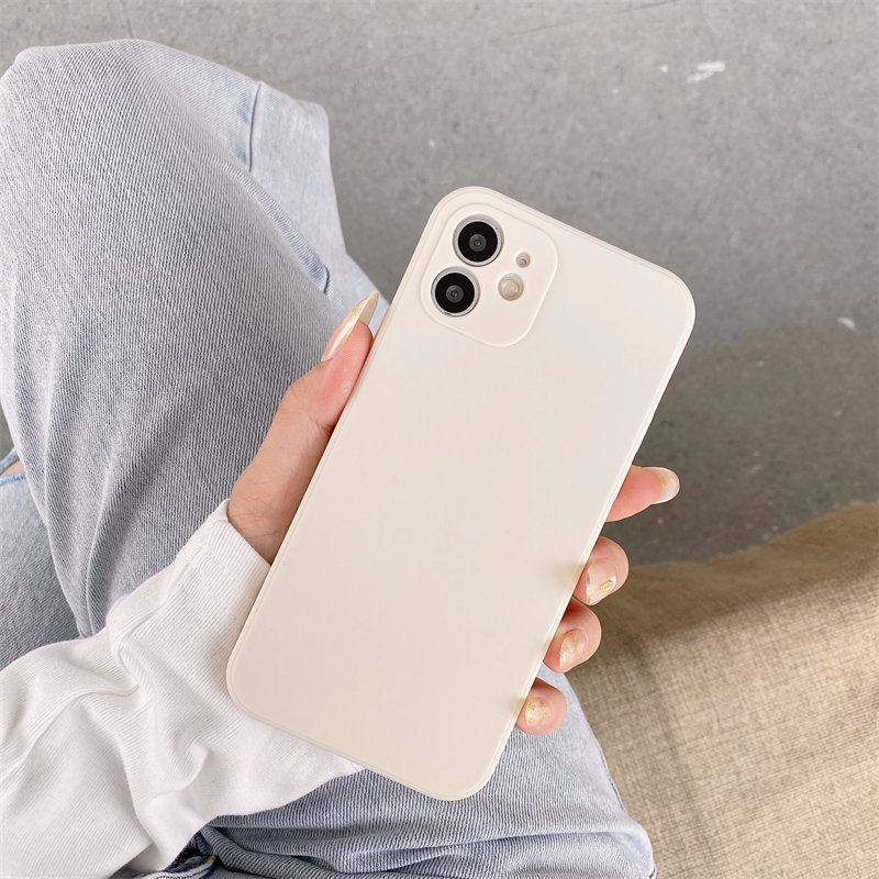 Ready Stock Casing OPPO A7 A5s A12 F5 Youth A37 Neo 9 F7 A3s A1K A5 A9 2020 A59 F1s A83 A39 A57 Candy Color Soft Rubber Shockproof Plain Camera Protection Phone Case-Antique White