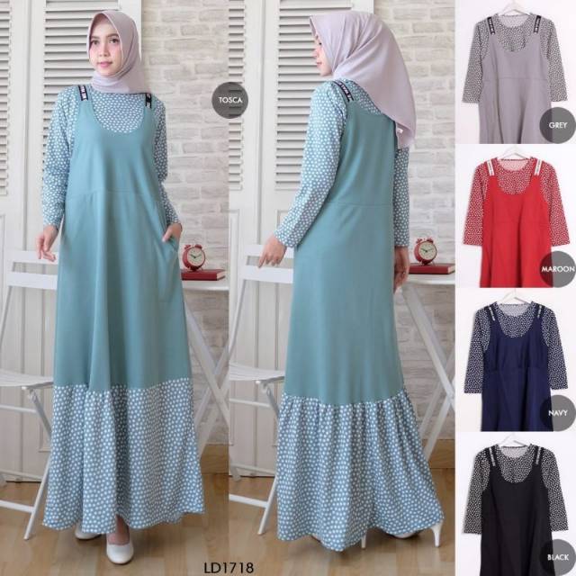 OVERALL CANTIK POLCA CANDY FIT TO L BAJU GAMIS WANITA TERBARU REAL PICTURE